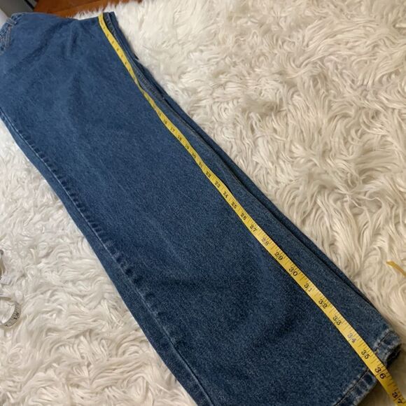 LEVI’S 505 blue jeans zip button fly pockets size 36 - Picture 8 of 10